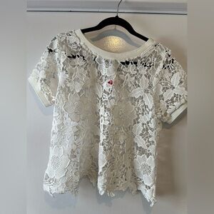 Lace style white t-shirt